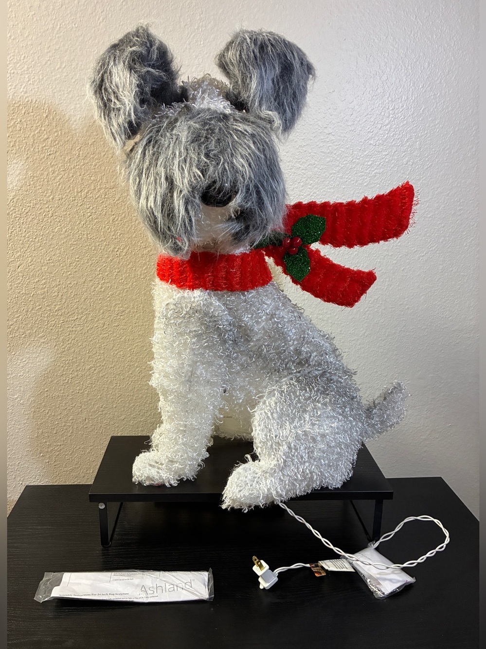Ashland Christmas Lighted Fluffy
Schnauzer Dog 24" New Open Box working!